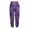 Purple Cancer Zodiac Pattern Print Fleece Lined Knit Pants