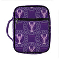 Purple Cancer Zodiac Pattern Print Front Pocket Bible Bag