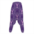 Purple Cancer Zodiac Pattern Print Hammer Pants
