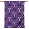 Purple Cancer Zodiac Pattern Print House Flag