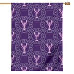 Purple Cancer Zodiac Pattern Print House Flag