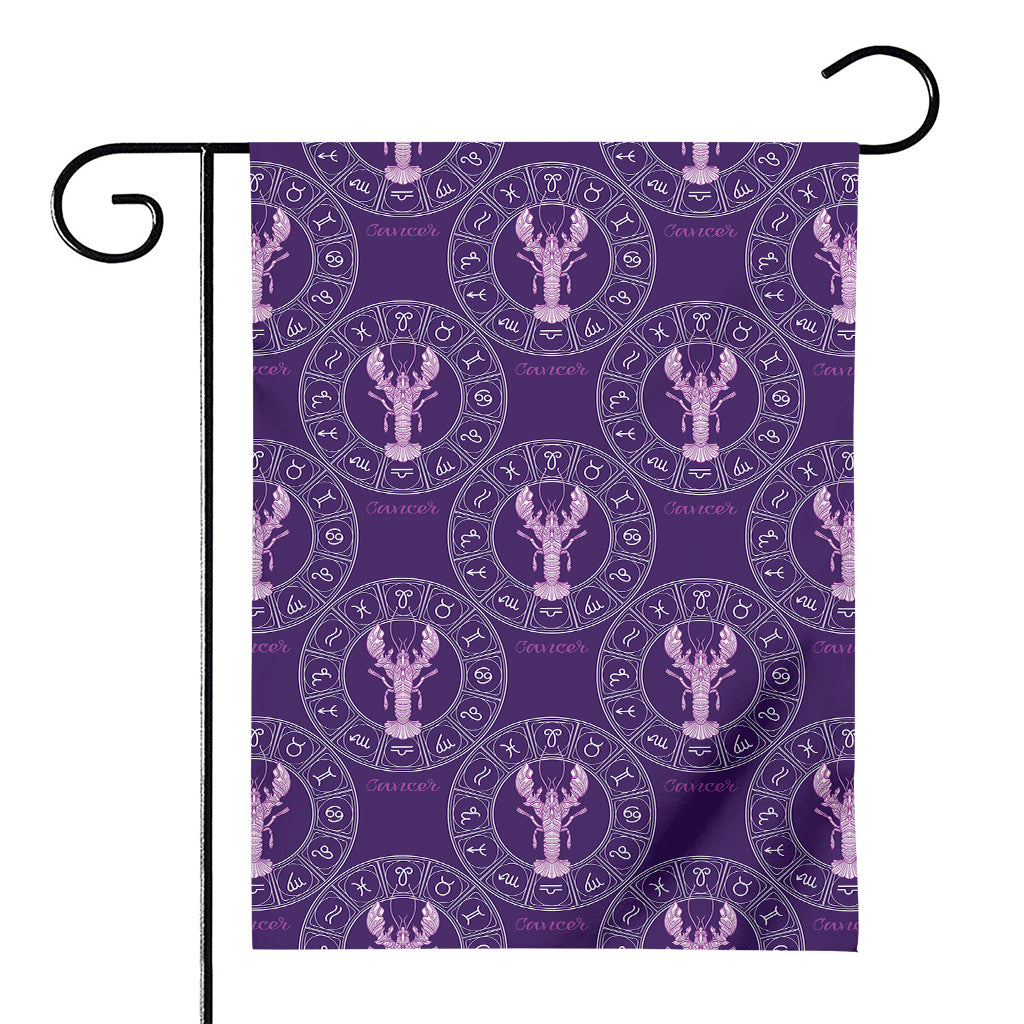 Purple Cancer Zodiac Pattern Print House Flag