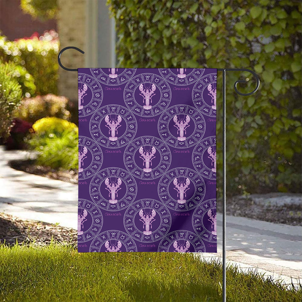 Purple Cancer Zodiac Pattern Print House Flag