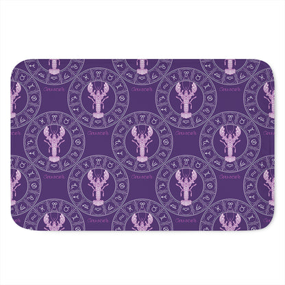 Purple Cancer Zodiac Pattern Print Indoor Door Mat