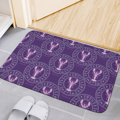 Purple Cancer Zodiac Pattern Print Indoor Door Mat