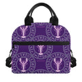 Purple Cancer Zodiac Pattern Print Insulated Lunch Bag