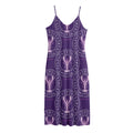 Purple Cancer Zodiac Pattern Print Jersey Midi Cami Dress