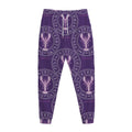 Purple Cancer Zodiac Pattern Print Jogger Pants