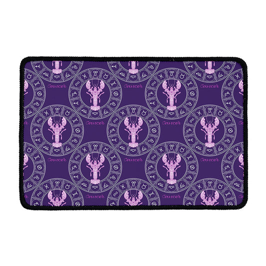 Purple Cancer Zodiac Pattern Print Kitchen Mat