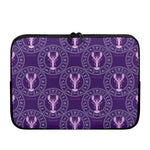 Purple Cancer Zodiac Pattern Print Laptop Sleeve