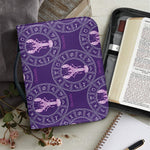 Purple Cancer Zodiac Pattern Print Leather Bible Cover