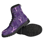 Purple Cancer Zodiac Pattern Print Backpack