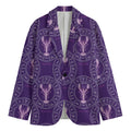 Purple Cancer Zodiac Pattern Print Men's Blazer