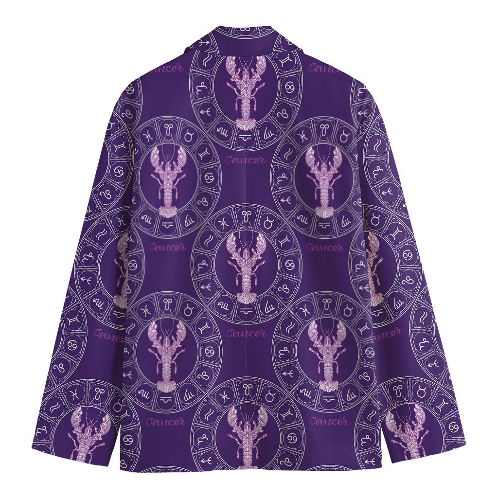 Purple Cancer Zodiac Pattern Print Men's Blazer