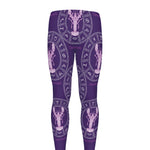 Purple Cancer Zodiac Pattern Print Men's leggings