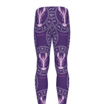 Purple Cancer Zodiac Pattern Print Men's leggings