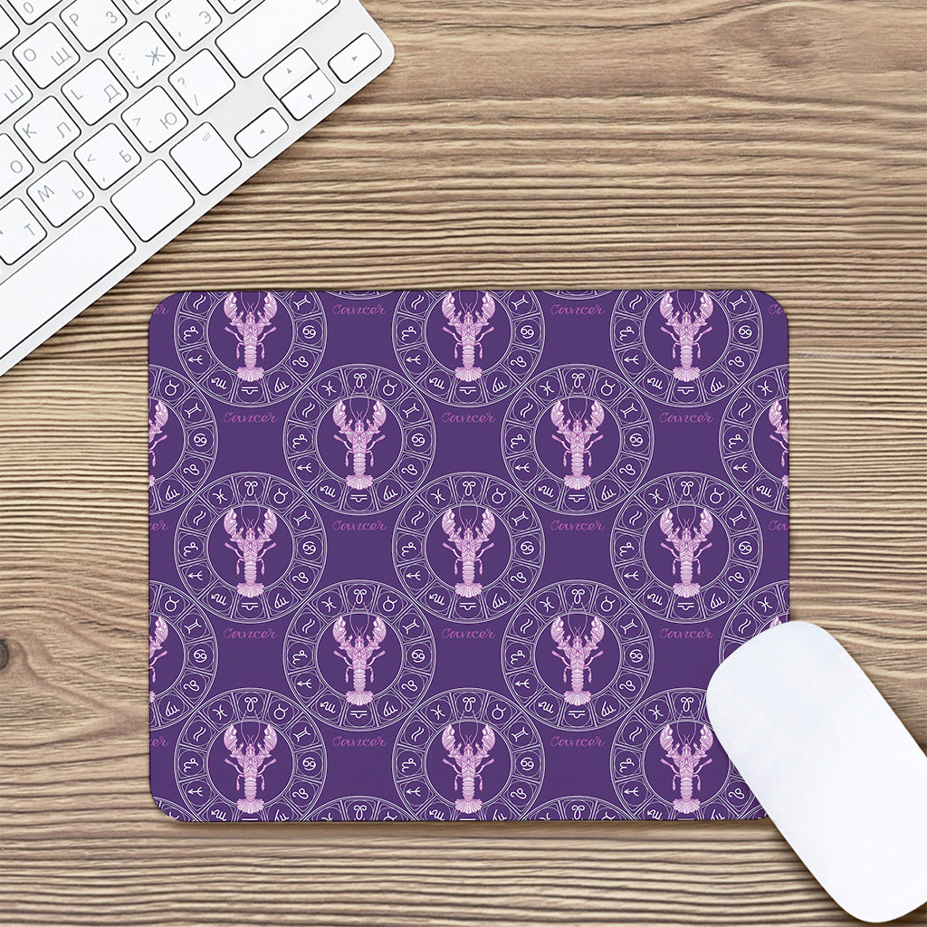 Purple Cancer Zodiac Pattern Print Mouse Pad