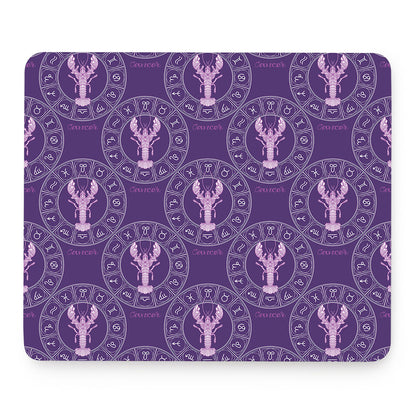 Purple Cancer Zodiac Pattern Print Mouse Pad