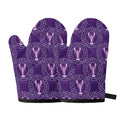 Purple Cancer Zodiac Pattern Print Oven Mitts