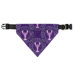 Purple Cancer Zodiac Pattern Print Over The Collar Dog Bandana