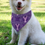 Purple Cancer Zodiac Pattern Print Over The Collar Dog Bandana