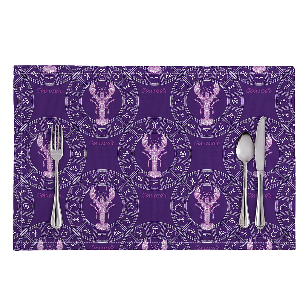 Purple Cancer Zodiac Pattern Print Placemat