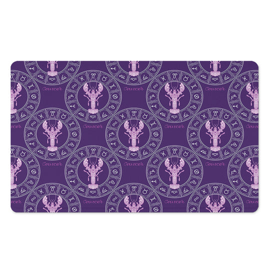 Purple Cancer Zodiac Pattern Print Polyester Doormat