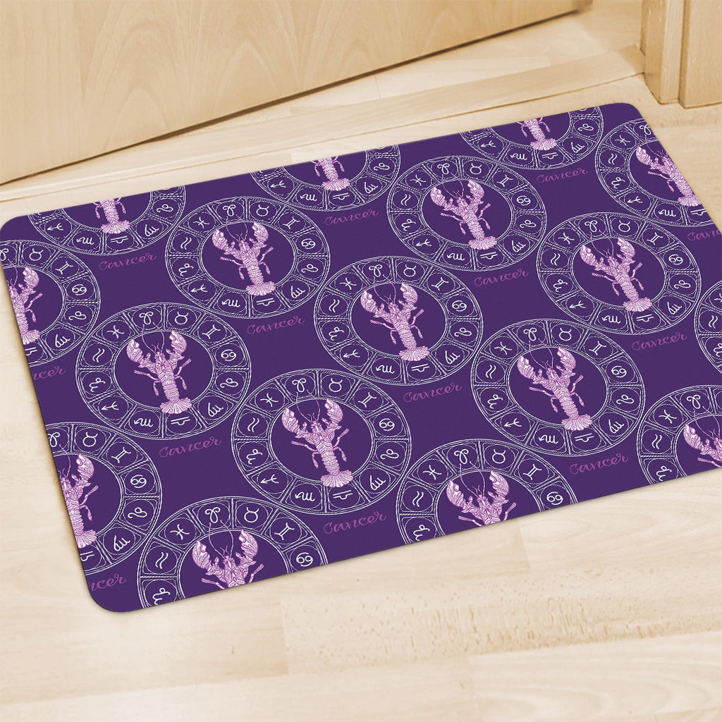 Purple Cancer Zodiac Pattern Print Polyester Doormat