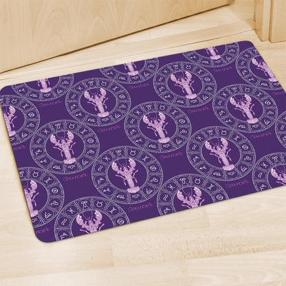 Purple Cancer Zodiac Pattern Print Polyester Doormat