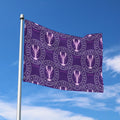 Purple Cancer Zodiac Pattern Print Polyester Flag