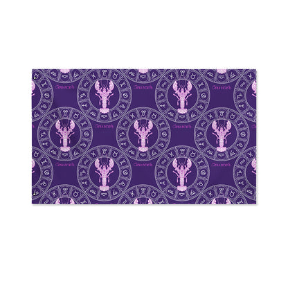 Purple Cancer Zodiac Pattern Print Polyester Flag