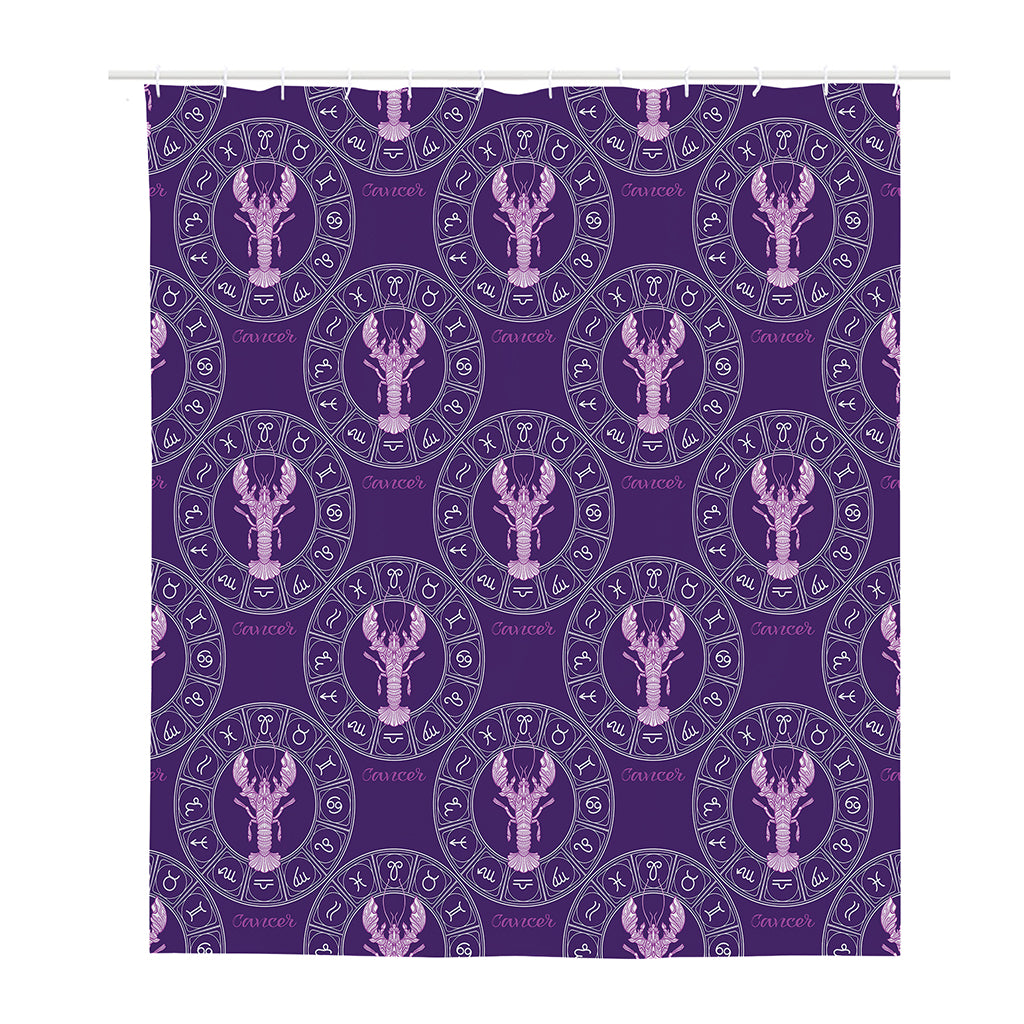 Purple Cancer Zodiac Pattern Print Polyester Shower Curtain