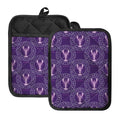Purple Cancer Zodiac Pattern Print Pot Holders With Pocket
