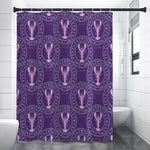Purple Cancer Zodiac Pattern Print Premium Shower Curtain