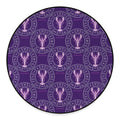 Purple Cancer Zodiac Pattern Print Round Floor Mat
