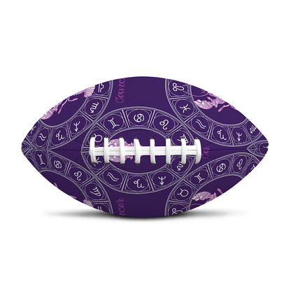 Purple Cancer Zodiac Pattern Print Rugby Ball