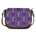 Purple Cancer Zodiac Pattern Print Saddle Bag