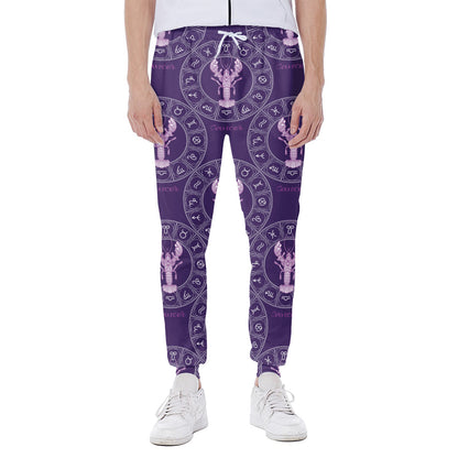 Purple Cancer Zodiac Pattern Print Scuba Joggers
