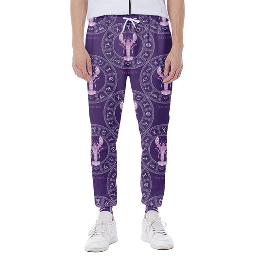 Purple Cancer Zodiac Pattern Print Scuba Joggers