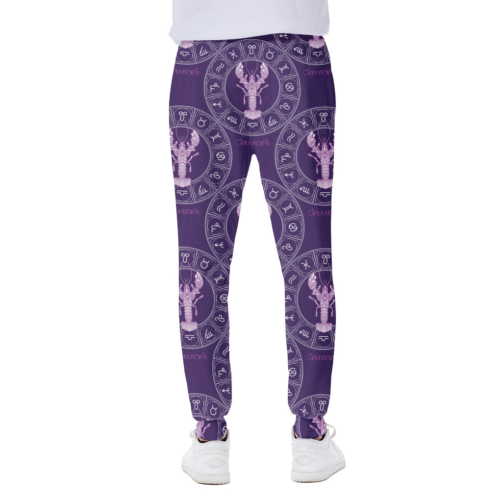 Purple Cancer Zodiac Pattern Print Scuba Joggers