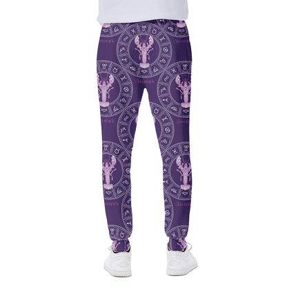 Purple Cancer Zodiac Pattern Print Scuba Joggers