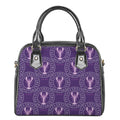 Purple Cancer Zodiac Pattern Print Shoulder Handbag
