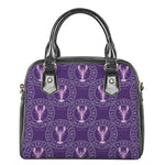 Purple Cancer Zodiac Pattern Print Shoulder Handbag