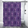 Purple Cancer Zodiac Pattern Print Shower Curtain