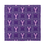 Purple Cancer Zodiac Pattern Print Silk Bandana