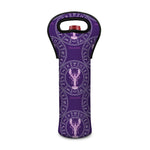 Purple Cancer Zodiac Pattern Print Single Neoprene Wine Tote