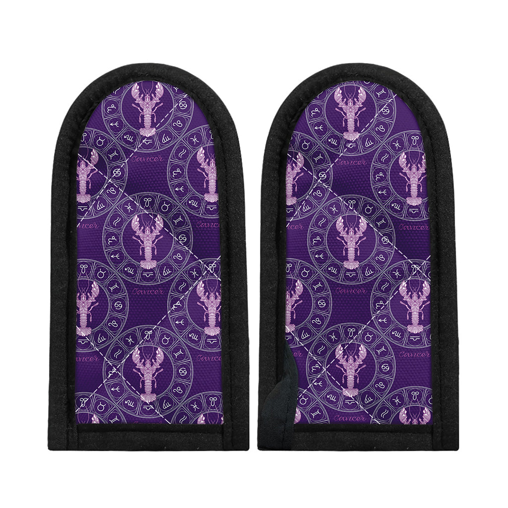 Purple Cancer Zodiac Pattern Print Skillet Handle Cover