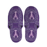 Purple Cancer Zodiac Pattern Print Slippers