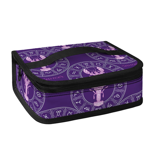 Purple Cancer Zodiac Pattern Print Small Lunch Bag