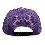 Purple Cancer Zodiac Pattern Print Snapback Cap